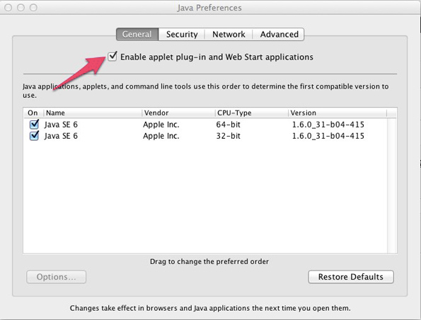 Enable-java