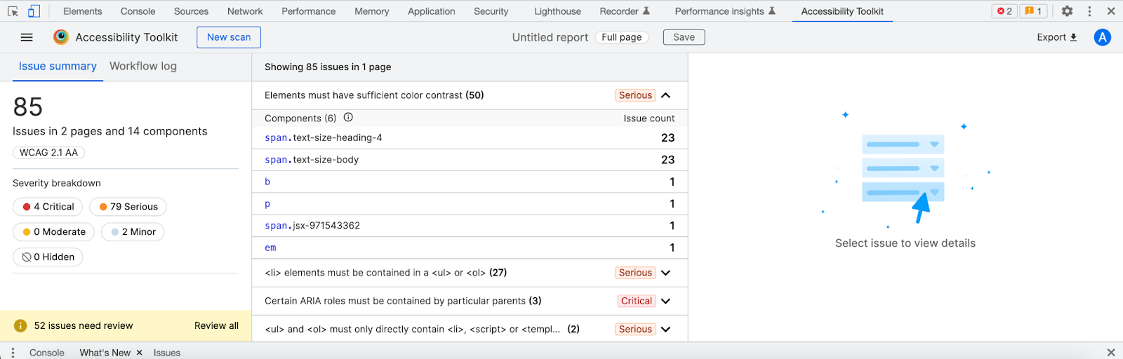 Workflow Scanner test output