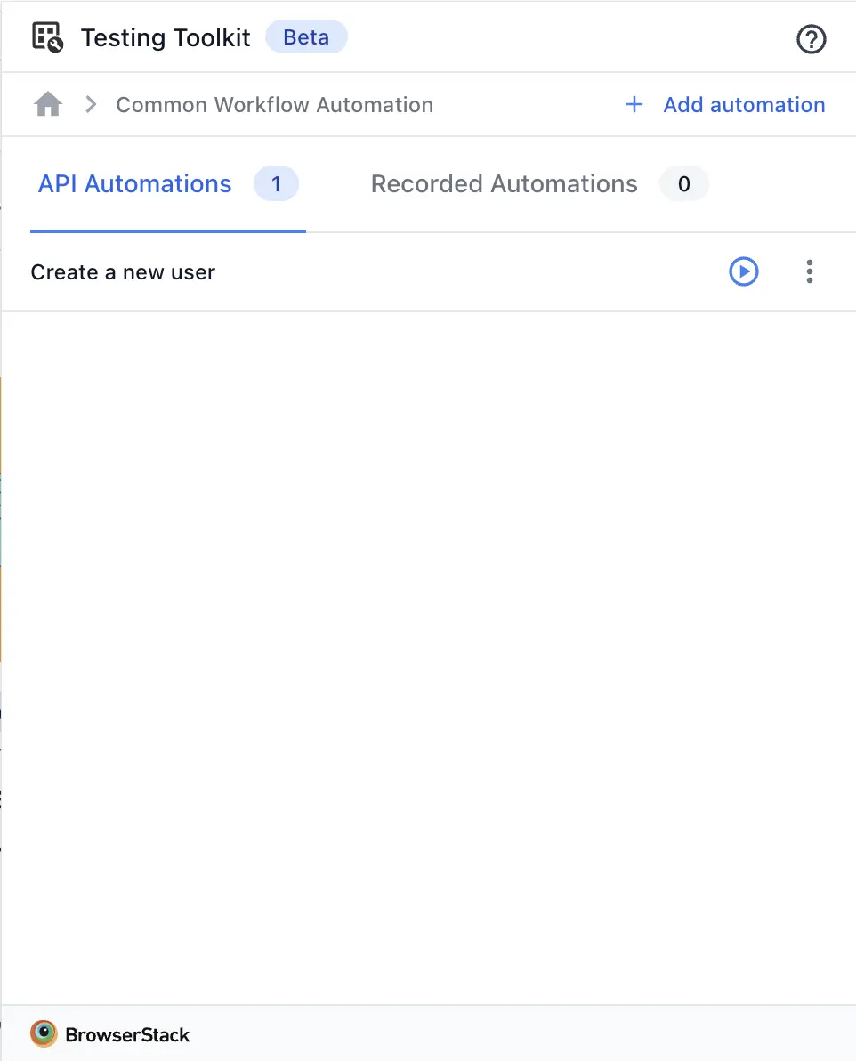 Screenshot showing a completed automation