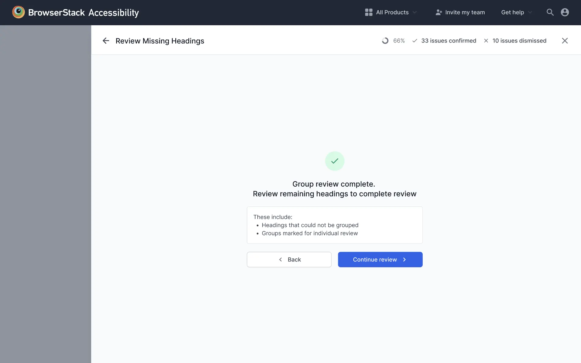 The **Group review complete** message.