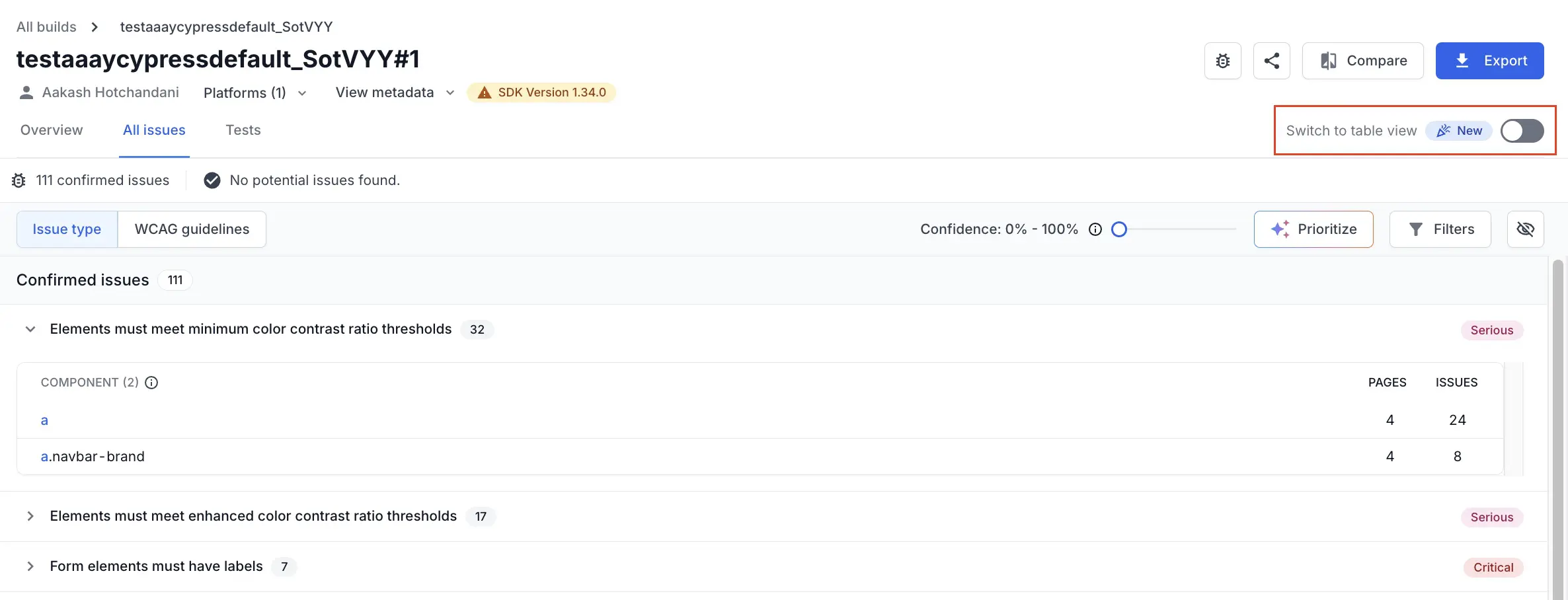 A toggle button to switch to split view highlighted on the All issues tab