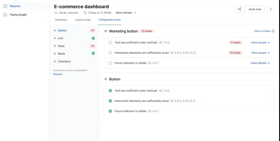 A list of issues listed under issue types