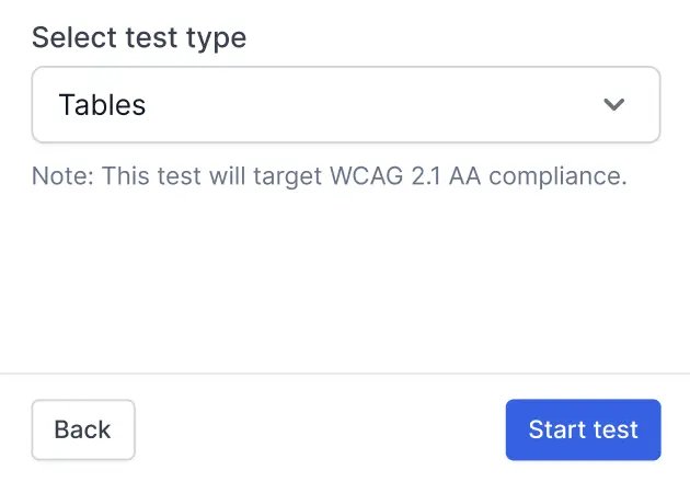 Select Assisted Test type