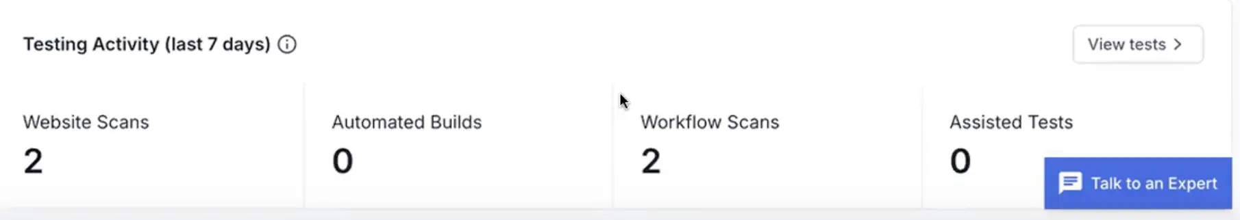 Testing Activity widget