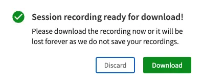 Click download or discard