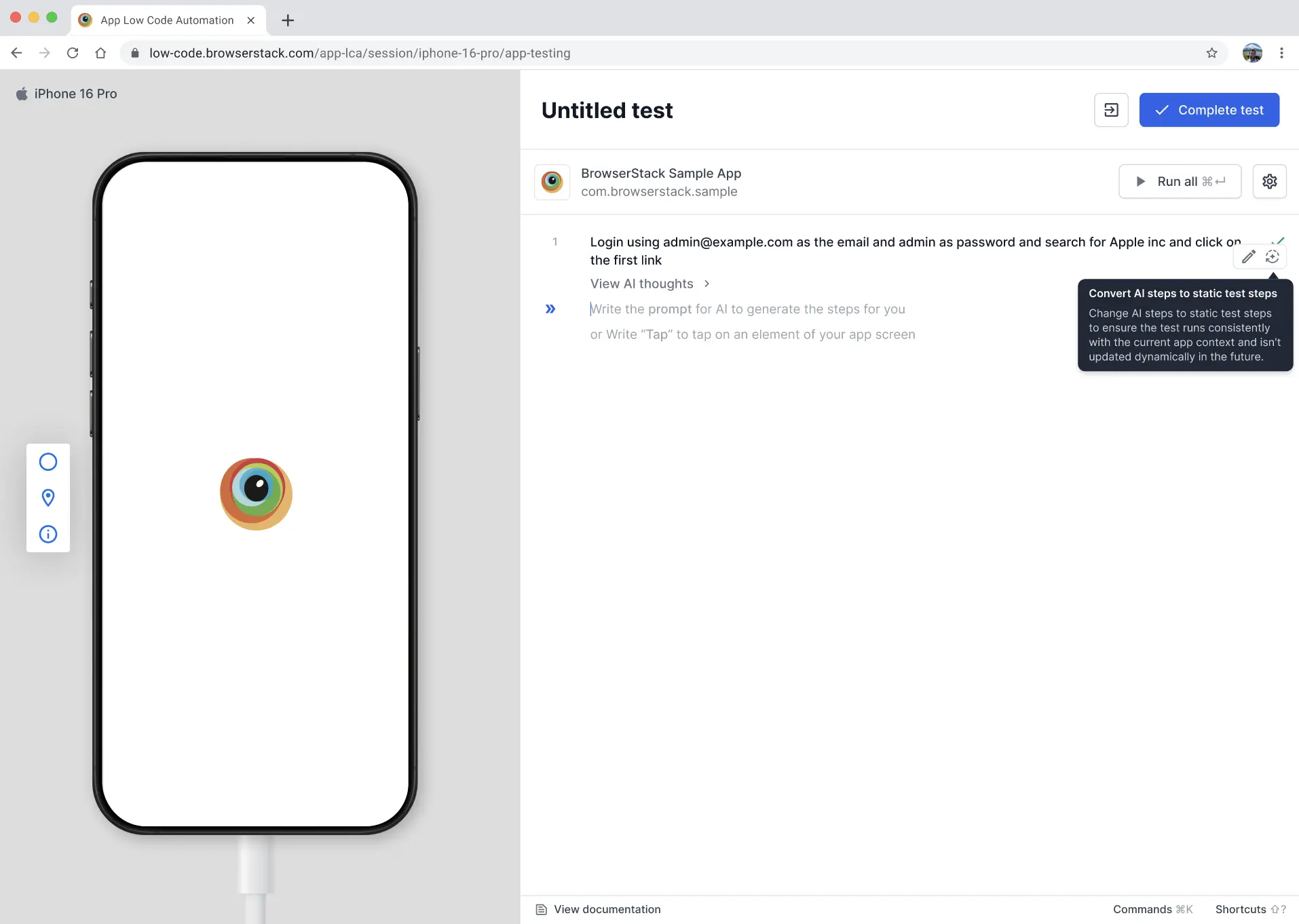 Convert AI steps option