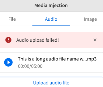 Audio upload failed