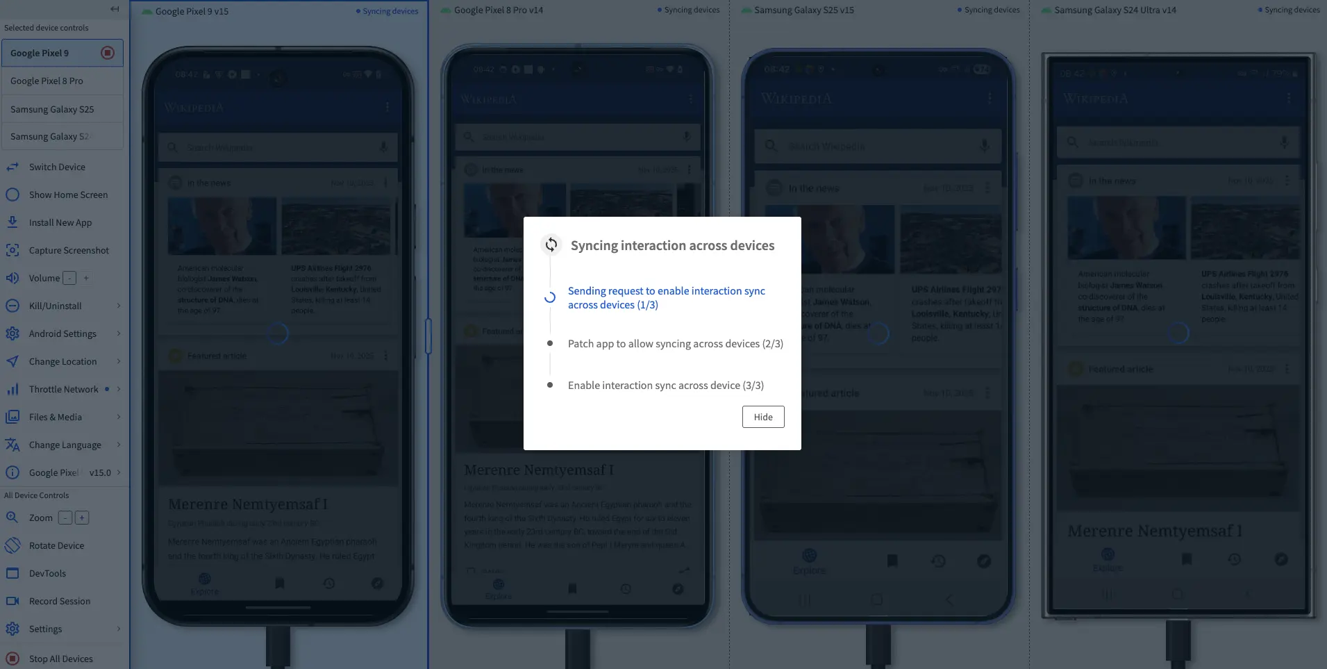 The Enable interaction sync toggle in the settings prompt.