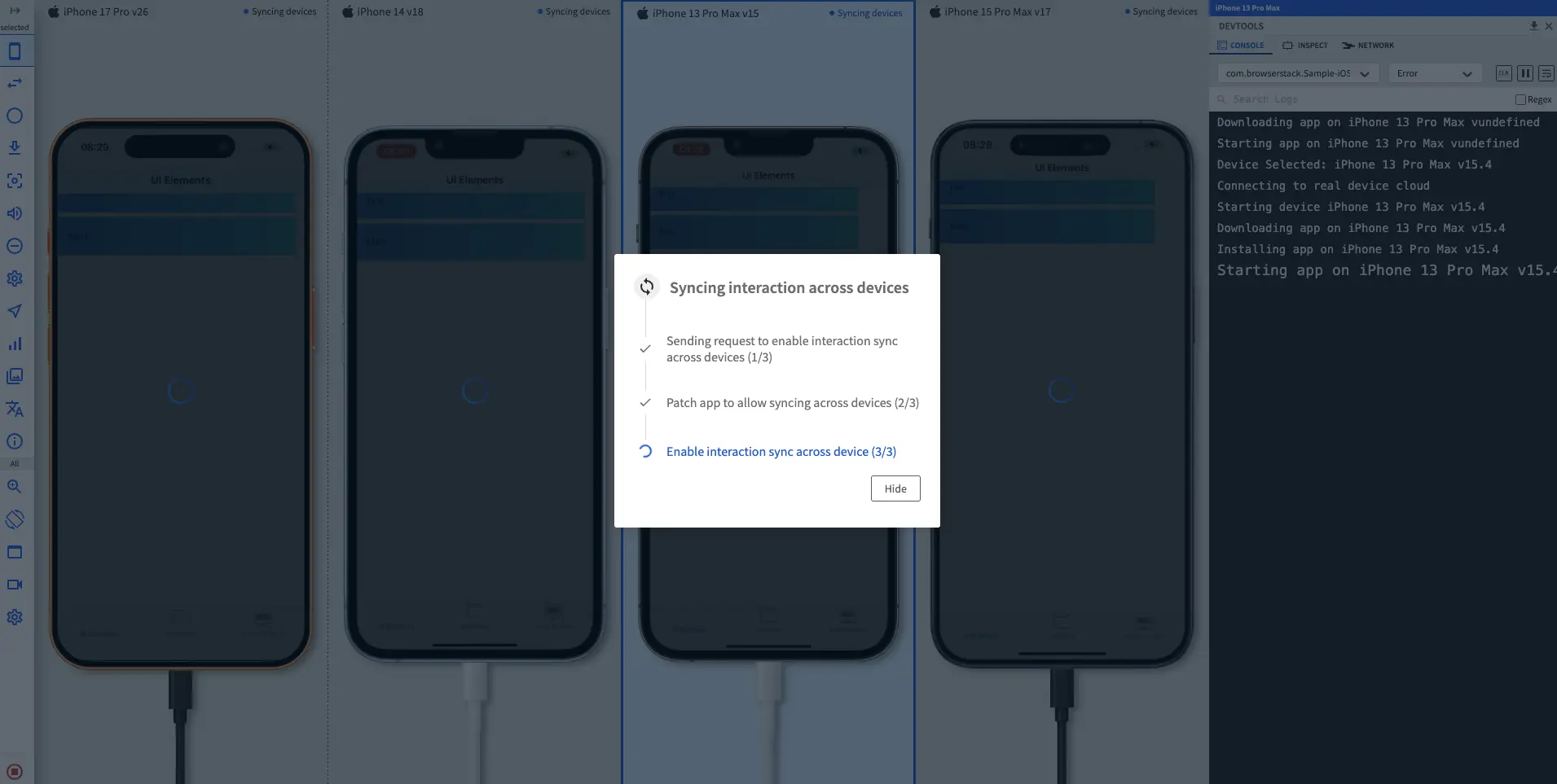 The Enable interaction sync toggle in the settings prompt.