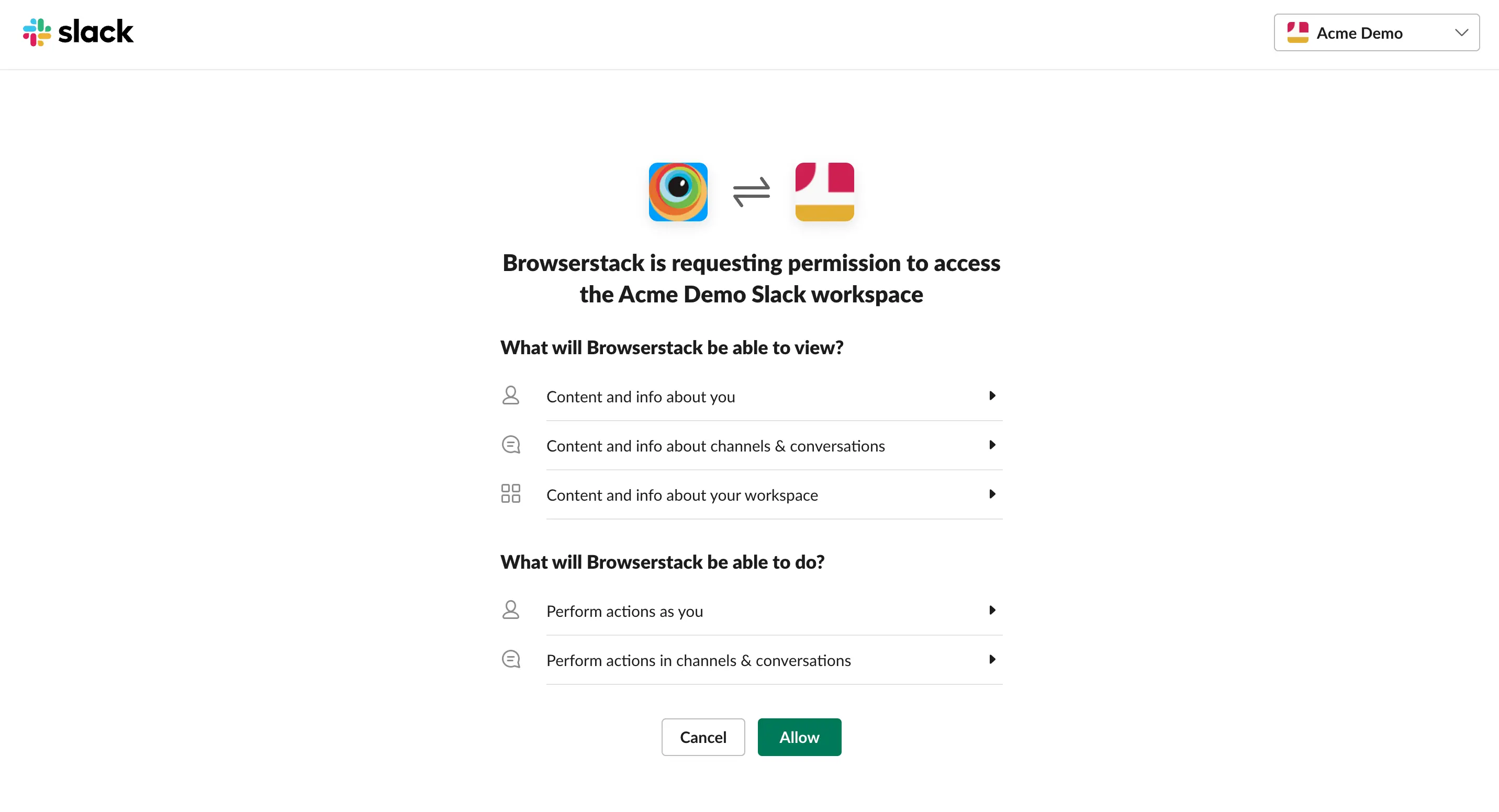 Click on Authorize to give permission to BrowserStack