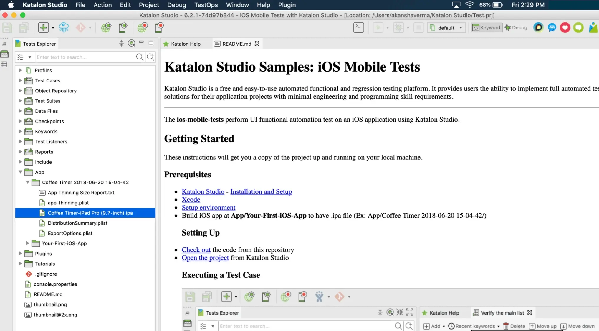 Katalon IOS Test Select Coffee Timer-iPad Pro (9.7-inch).ipa file