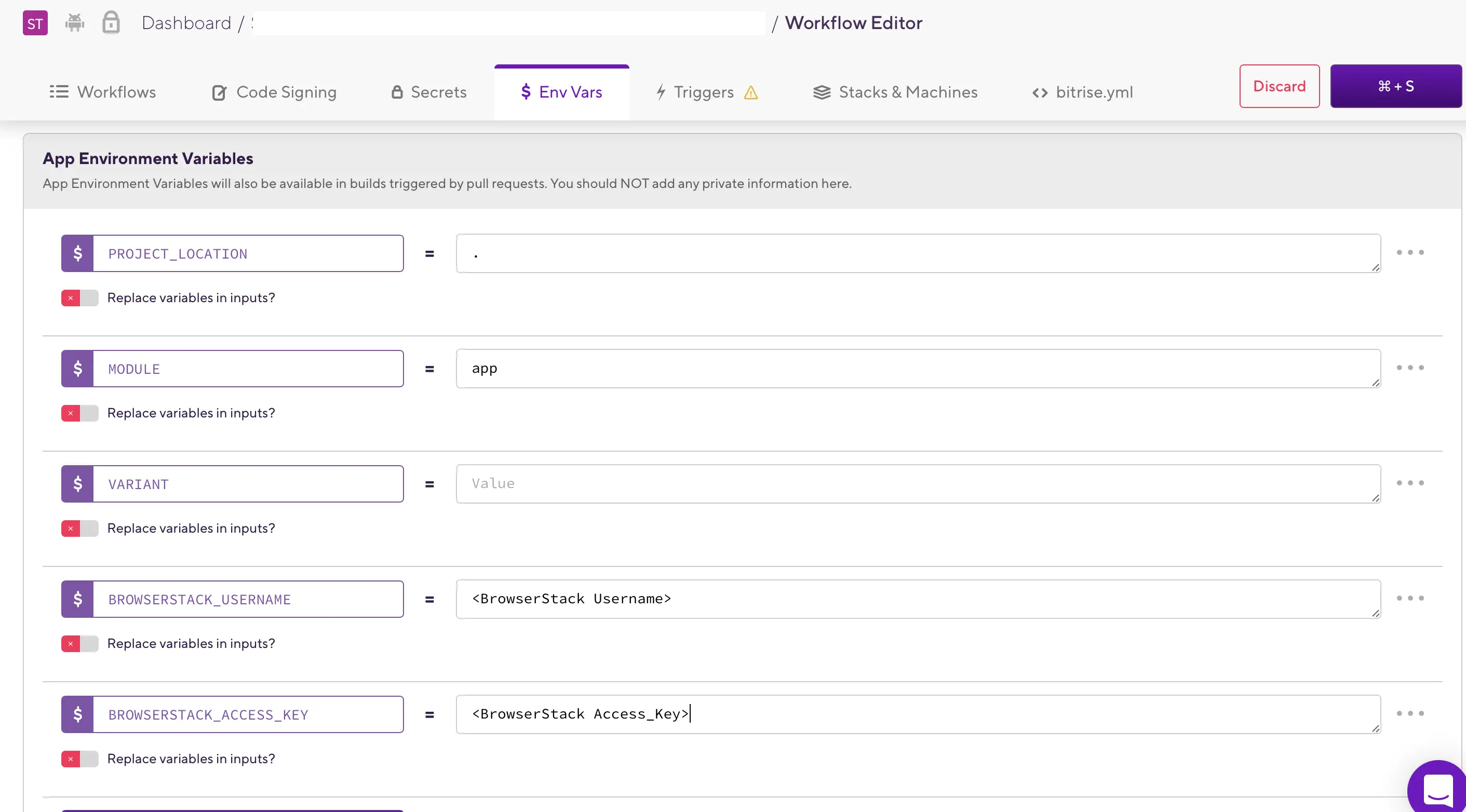 Bitrise Environment Variables