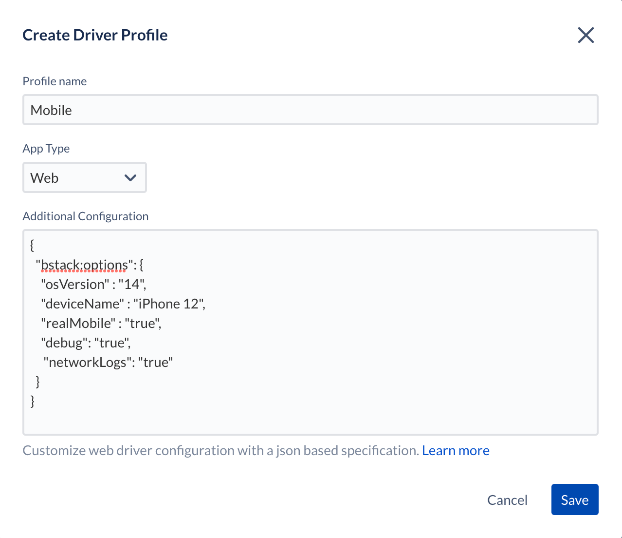 Create driver profile