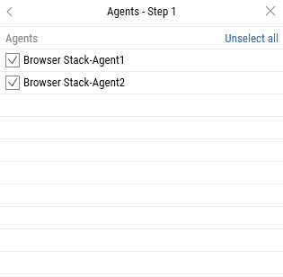 Select multiple agents Agent