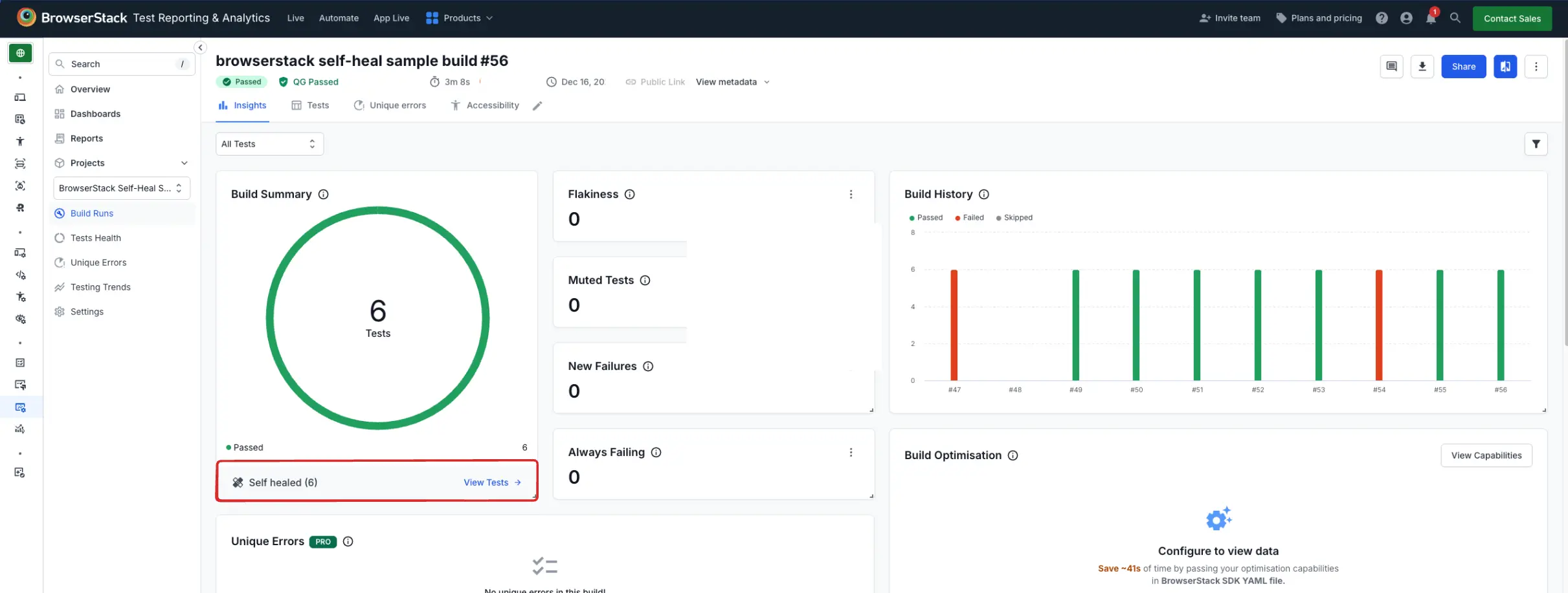 Build insights widget