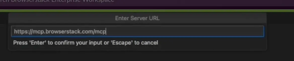 Screenshot showing the Remote MCP Server URL input field