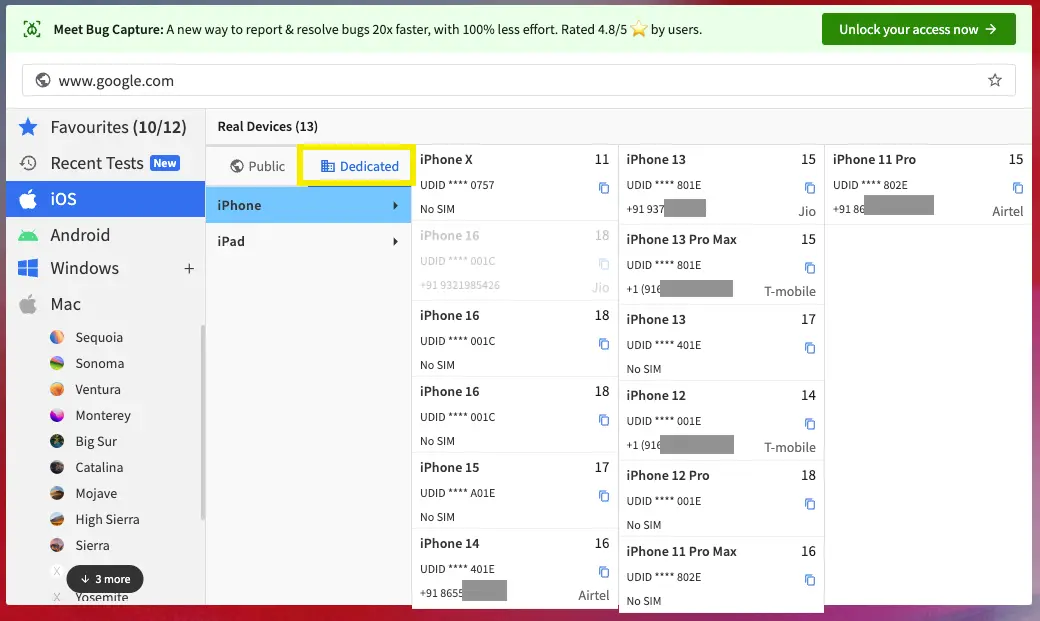 Dedicated devices on Live
