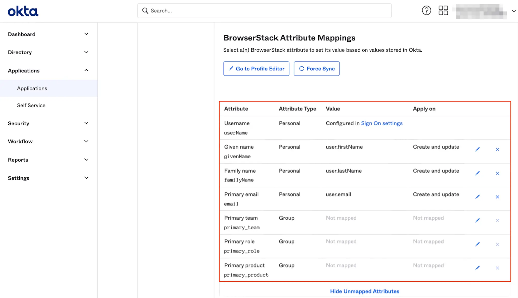 Browserstack attribute mapping