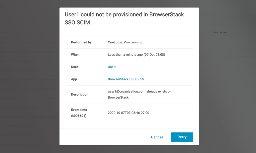User already present on Browserstack