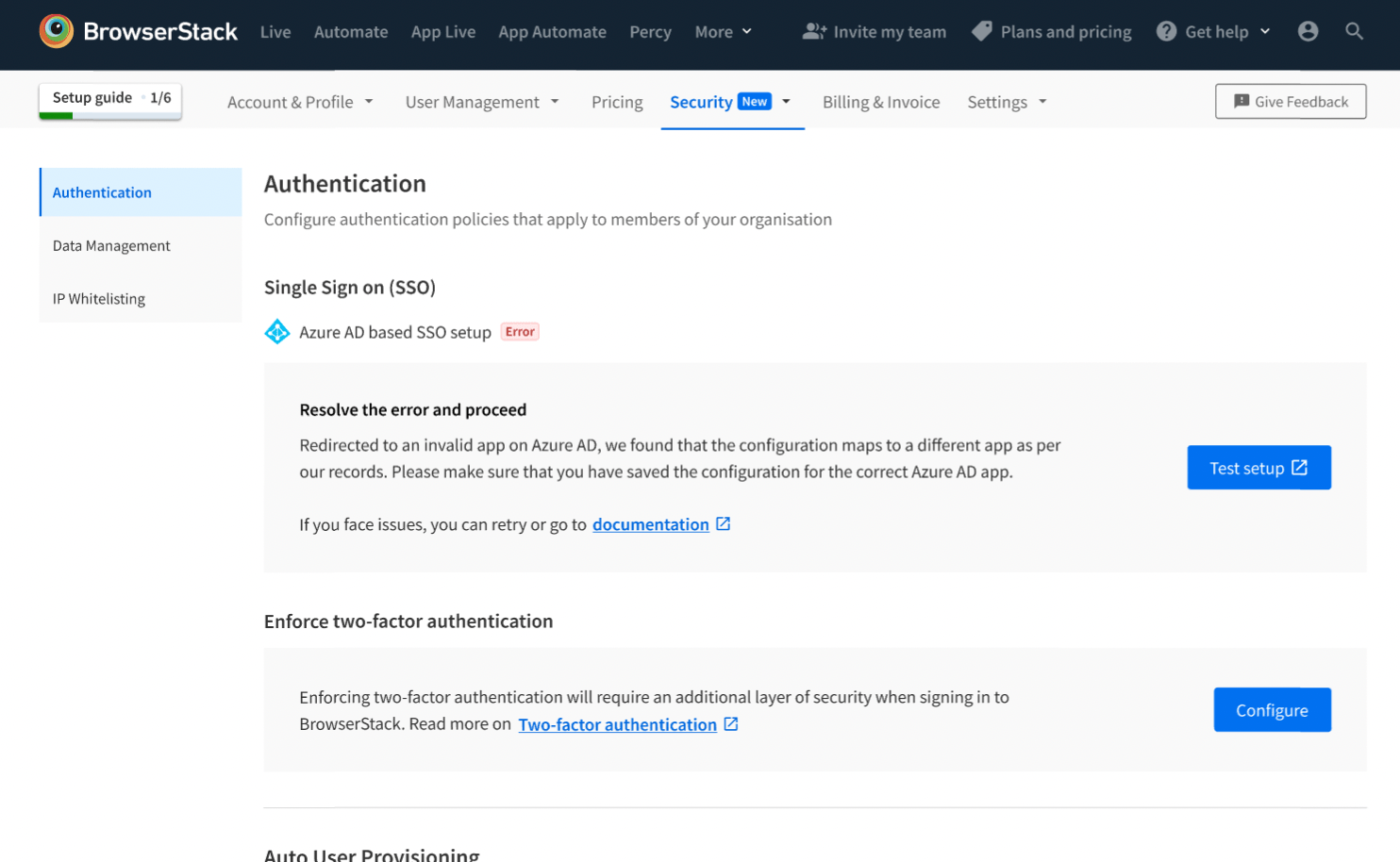 The user saved the configuration of the connection on the other application. Please make sure that the correct configuration is saved on the Azure AD app