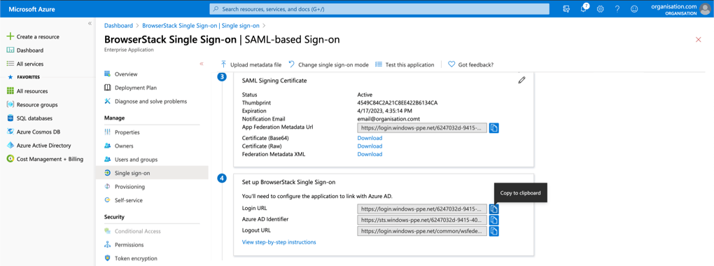 Setting up BrowserStack Single Sign On