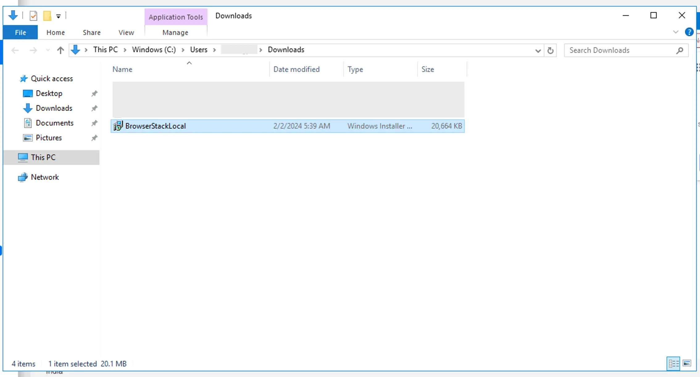 Windows Downloads folder
