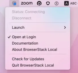 BrowserStack Local app is running