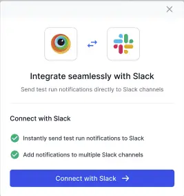 Connect with Slack dialog