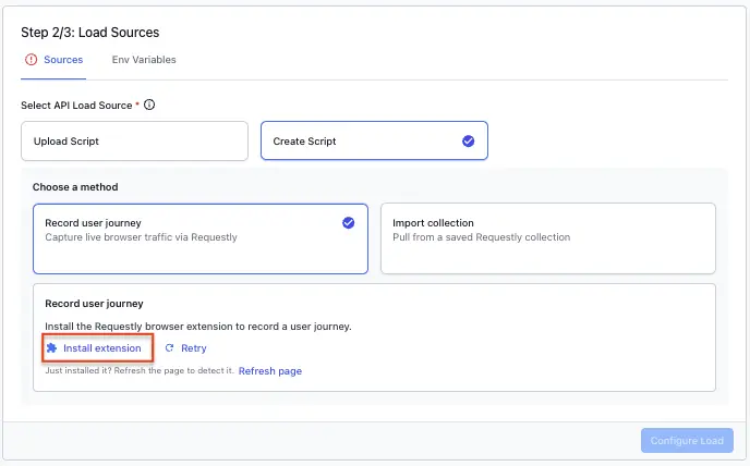 The Install extension prompt for the Requestly browser extension