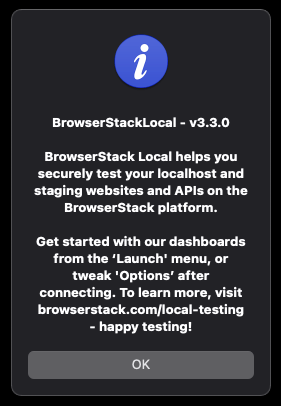 BrowserStackLocal Local App Version