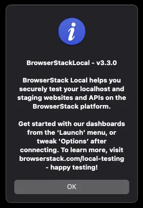 BrowserStackLocal Local App Version