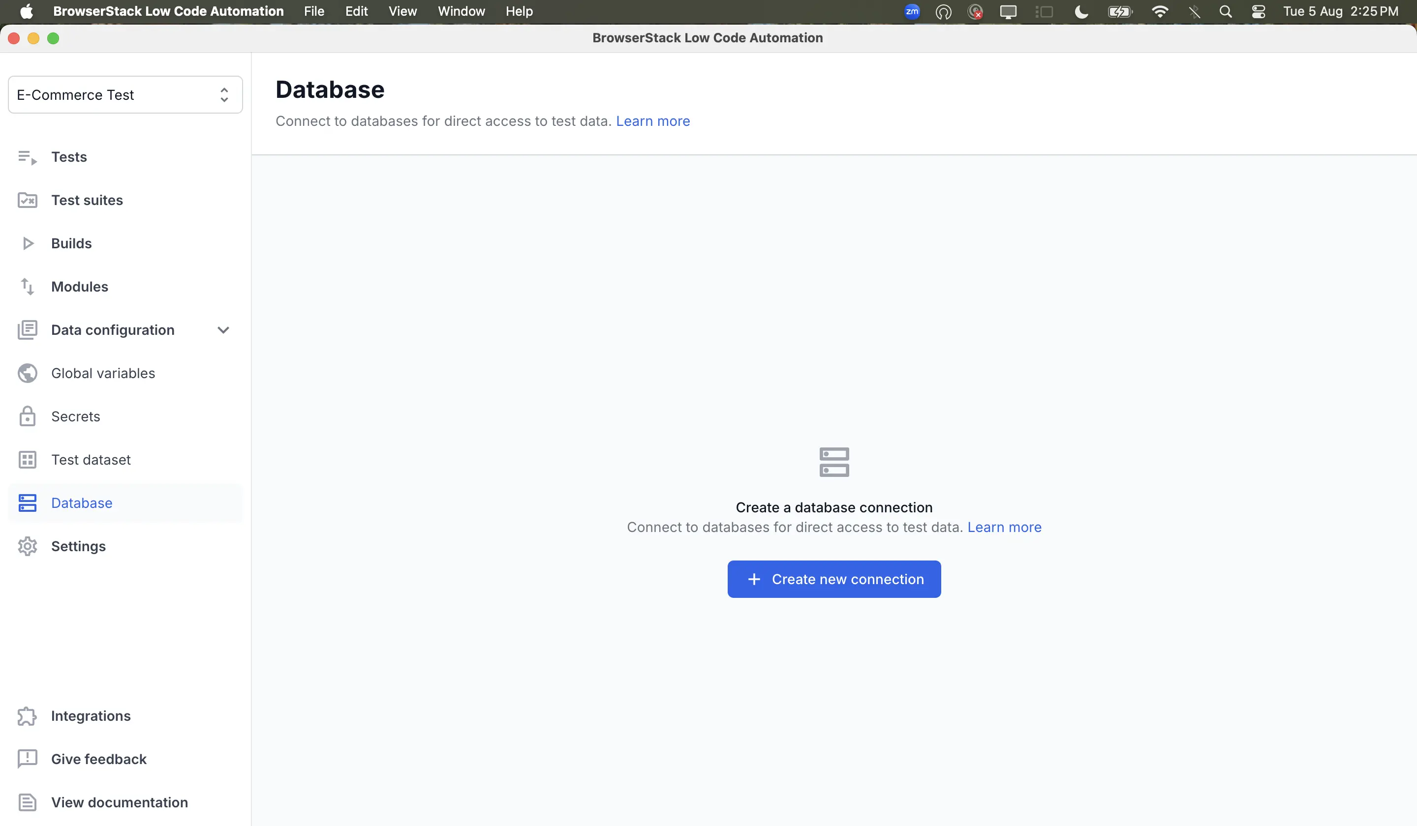 Add a new database connection to Low Code Automation
