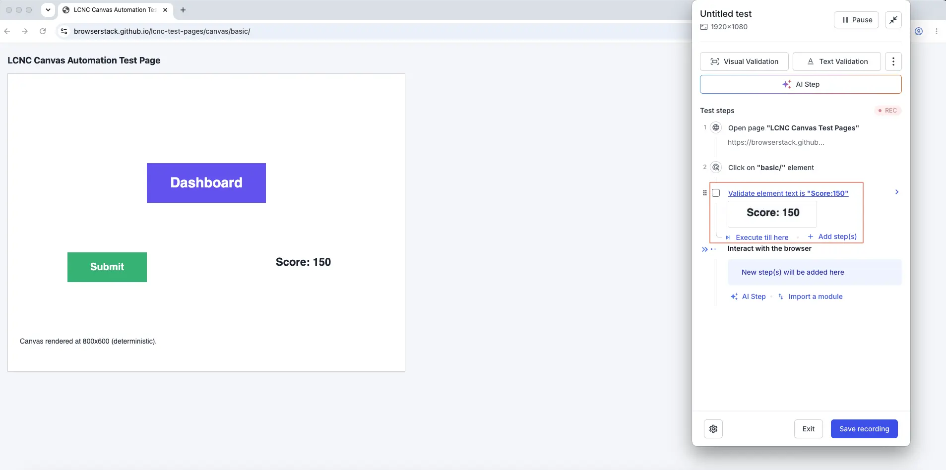 Select a region on the canvas to extract and validate text using OCR