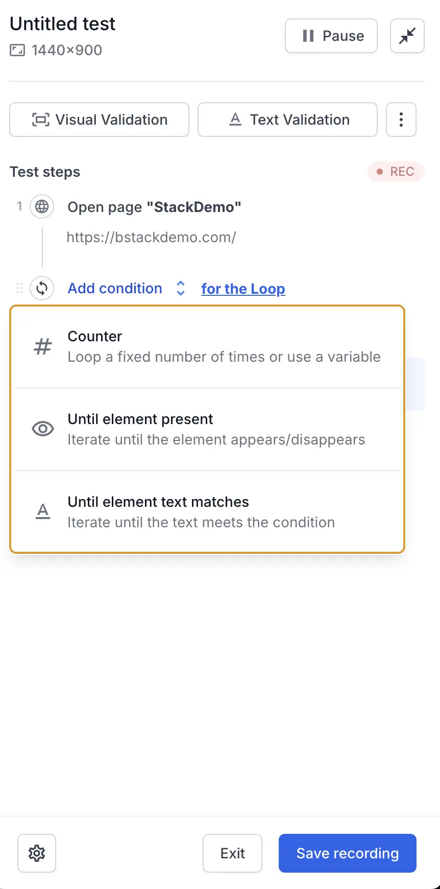 Select loop type