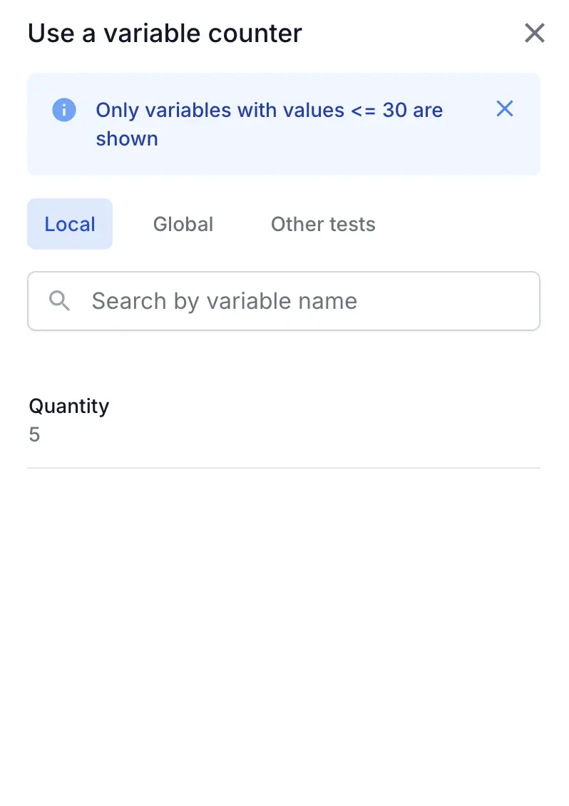 Use a variable counter