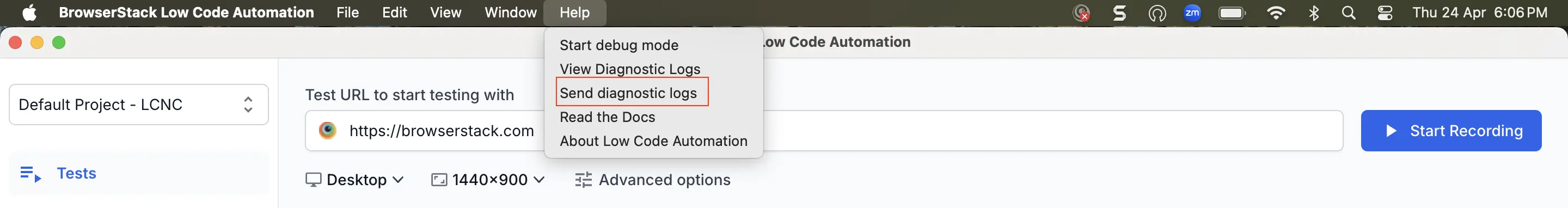 Access help on Mac