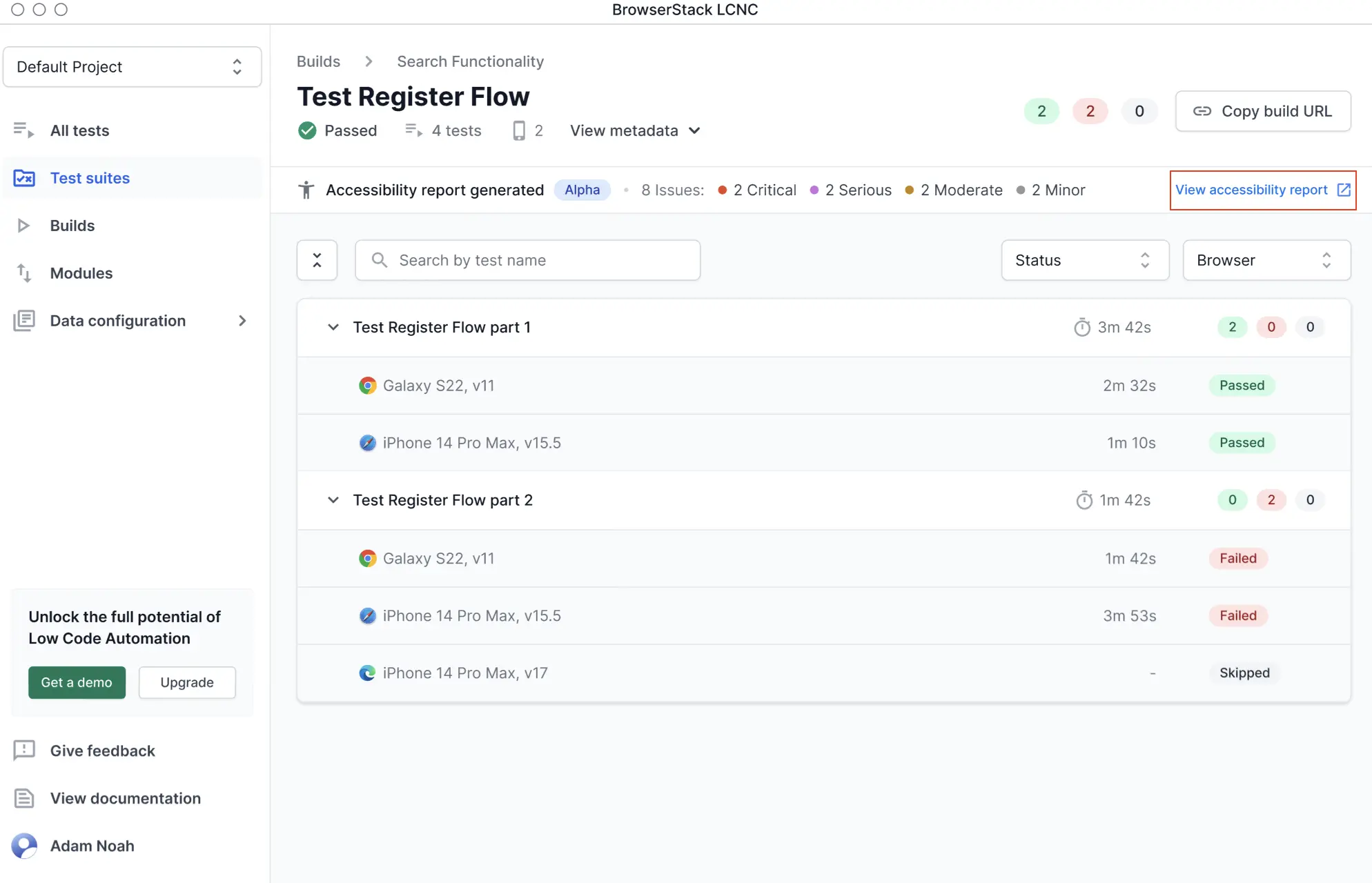 View the accessibility report