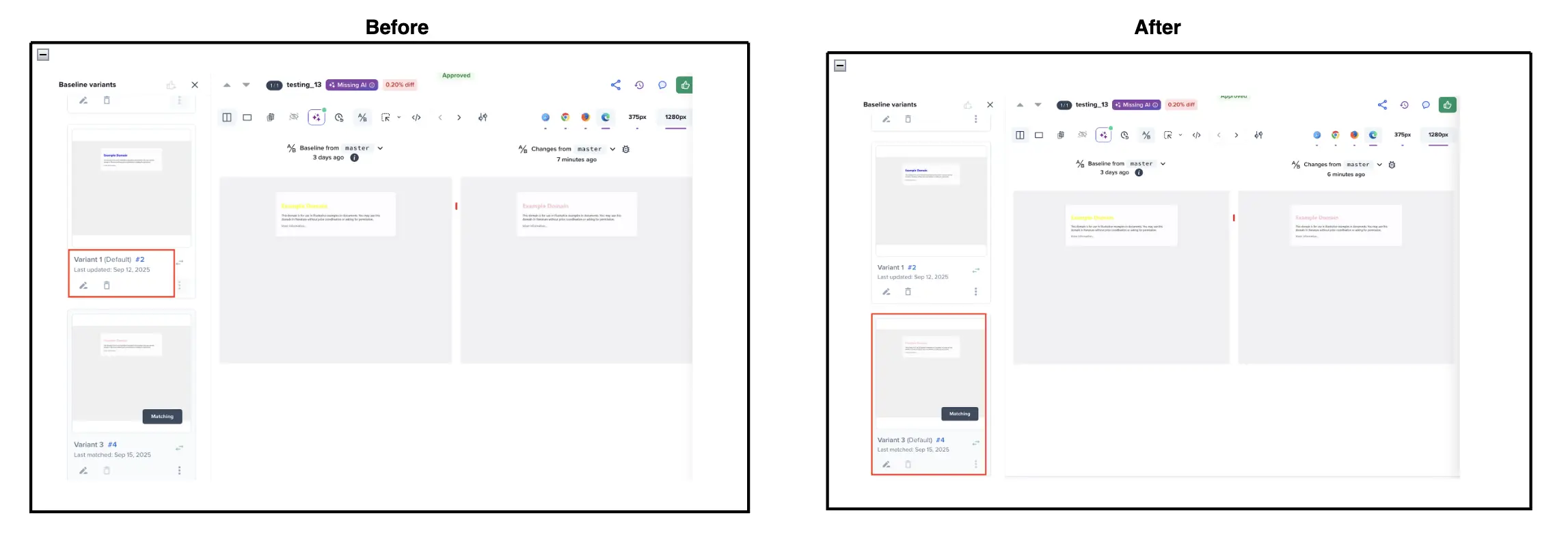 Replace default variant