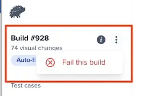 Mark a build as failed using the Fail this build option