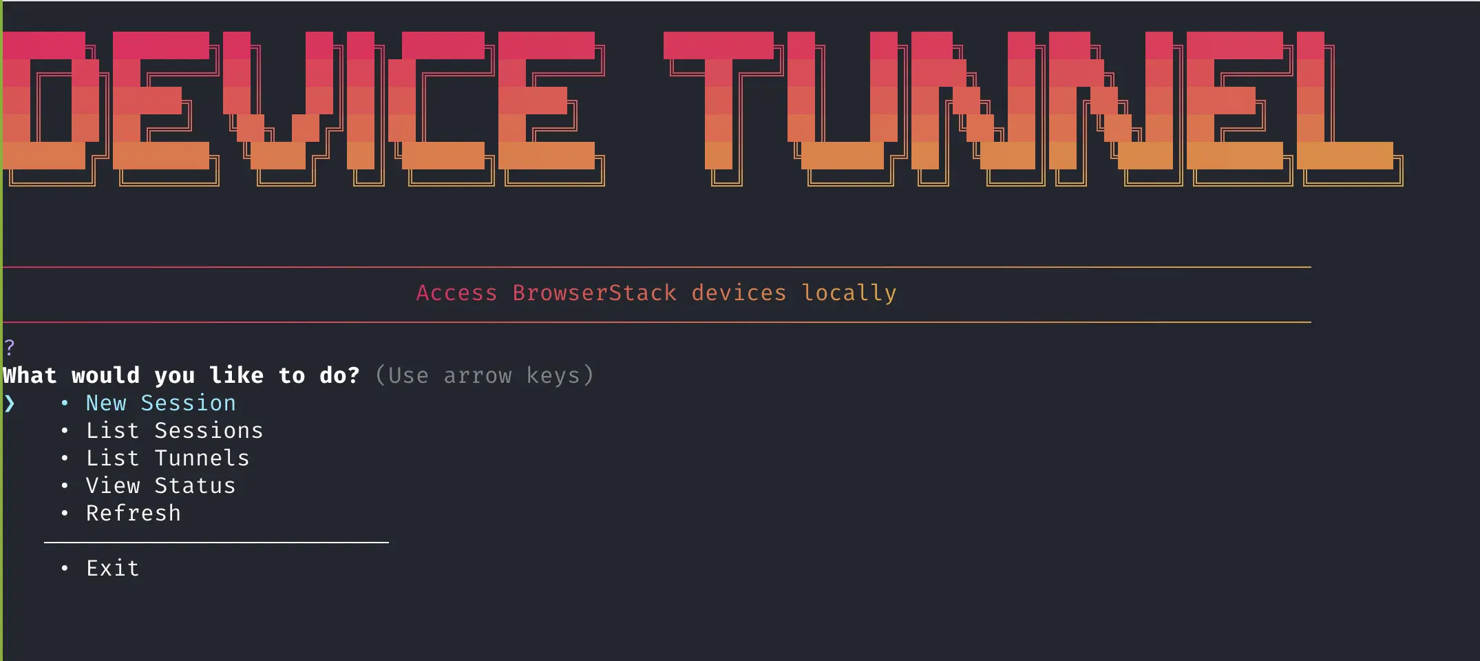 Interactive Mode - Start a new session