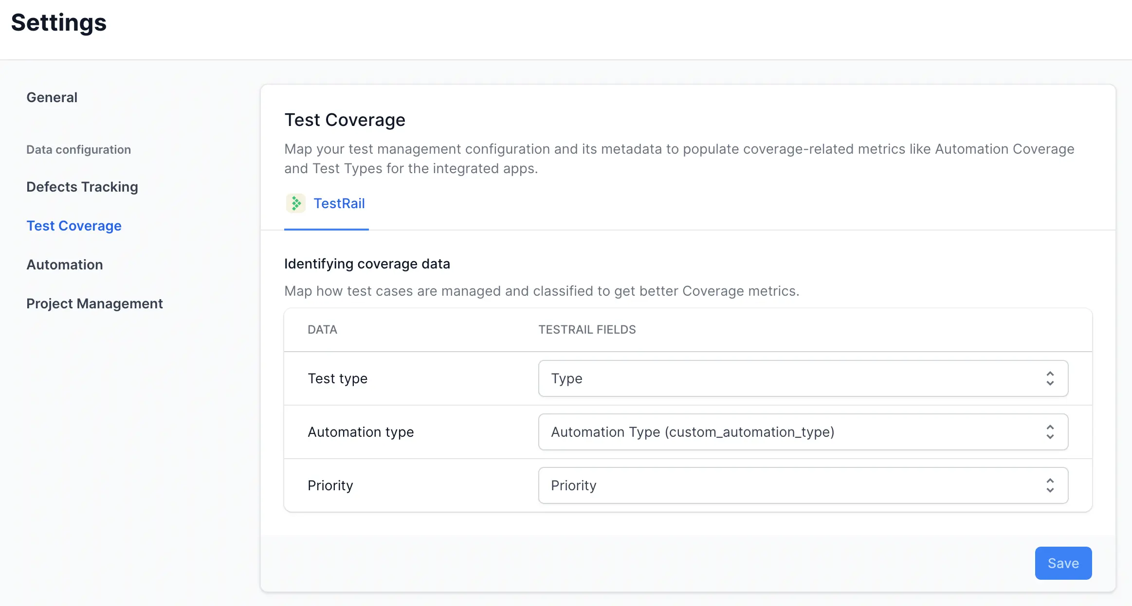 Configure TestRail fields
