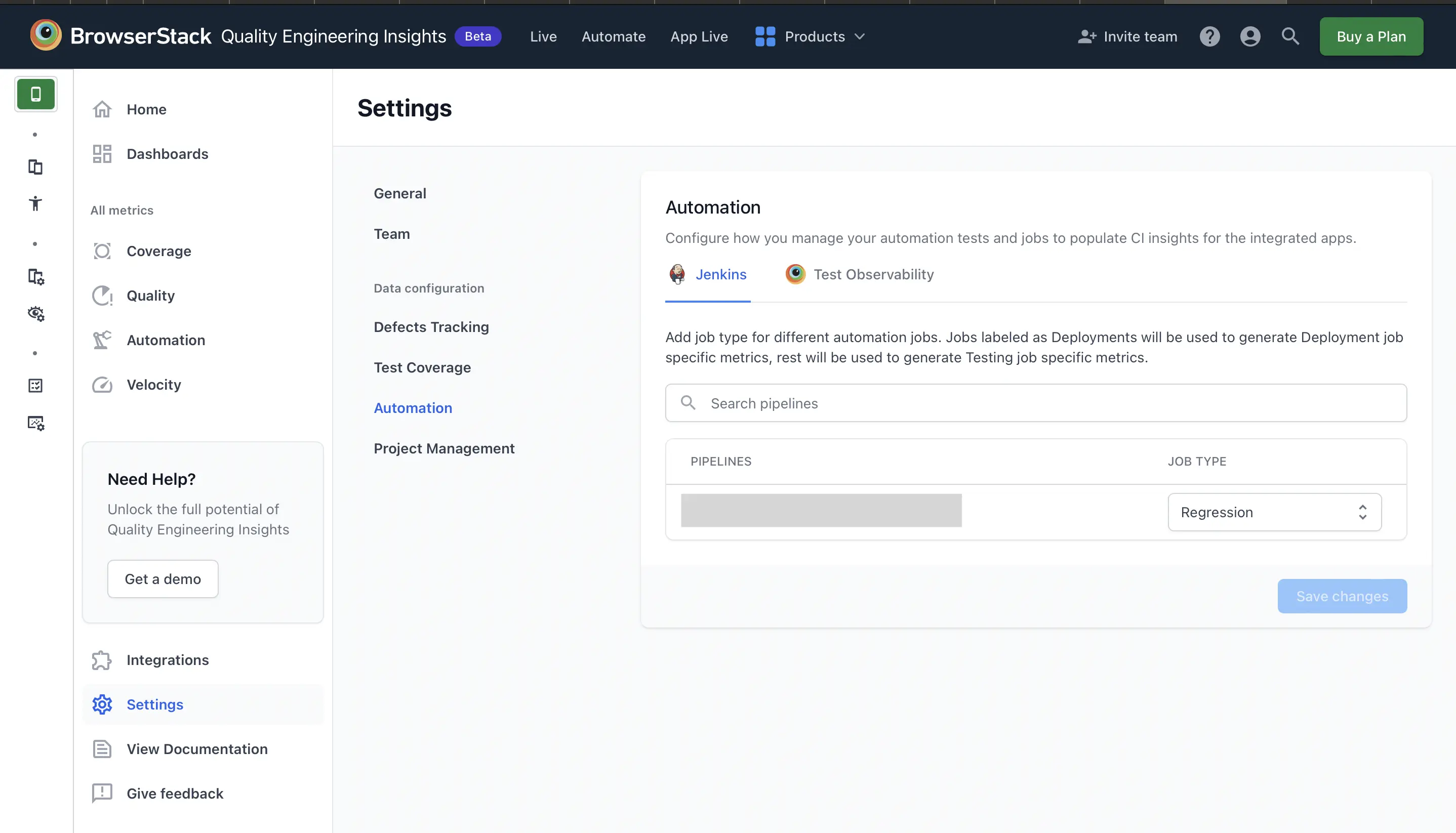 Configure automation job type