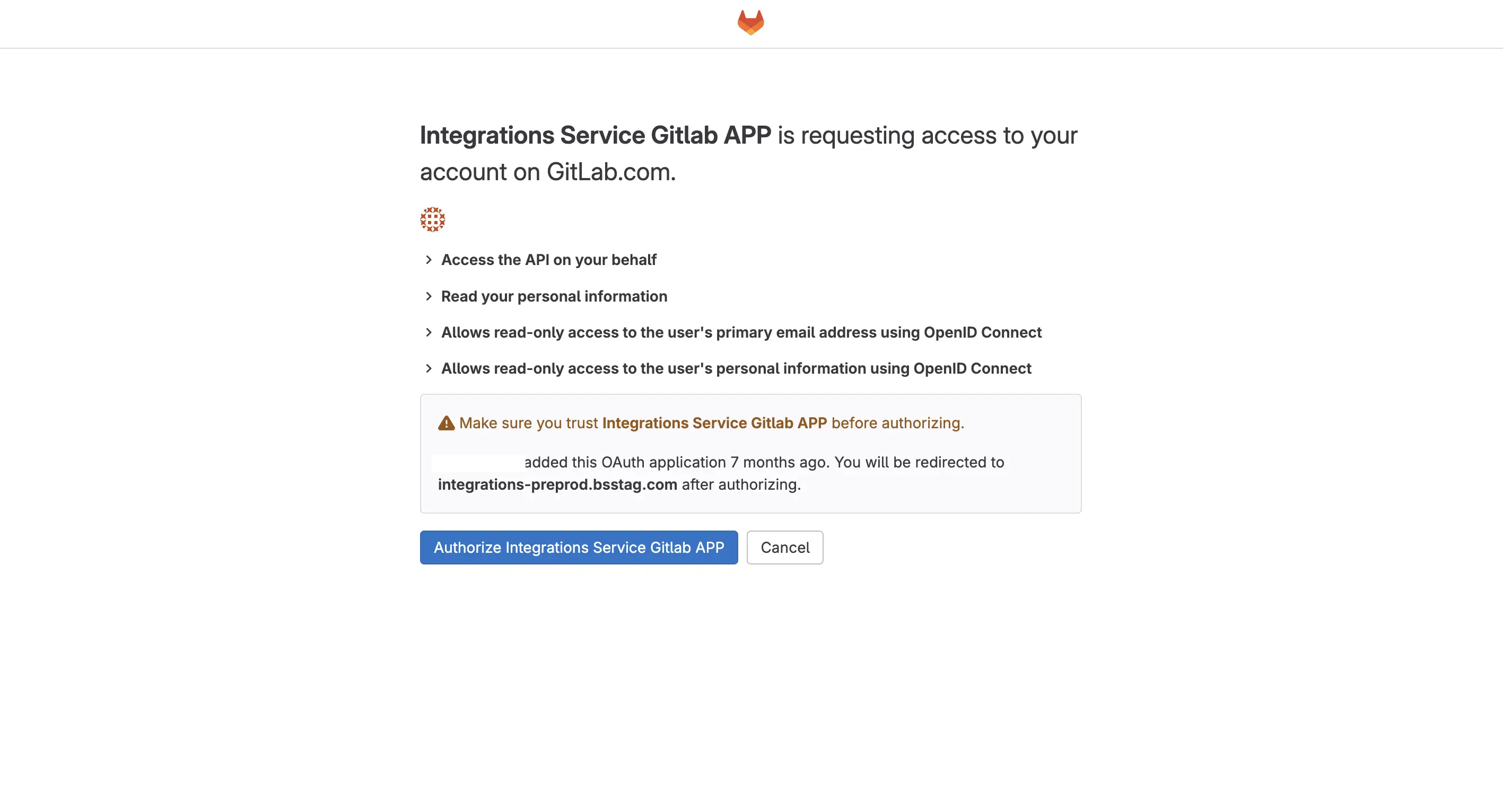 Authorize integration