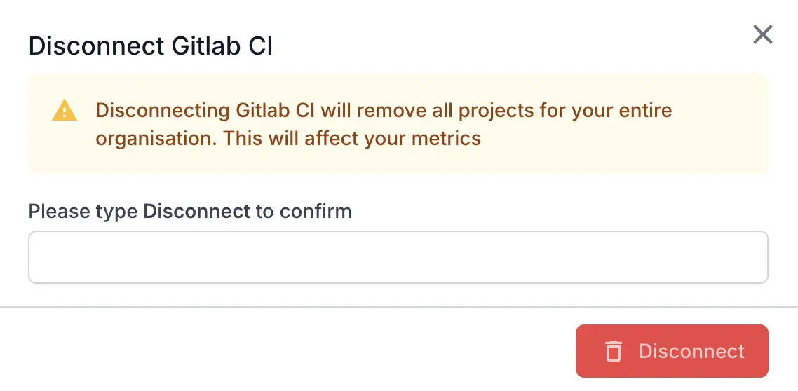 Disconnect GitLab CI CD
