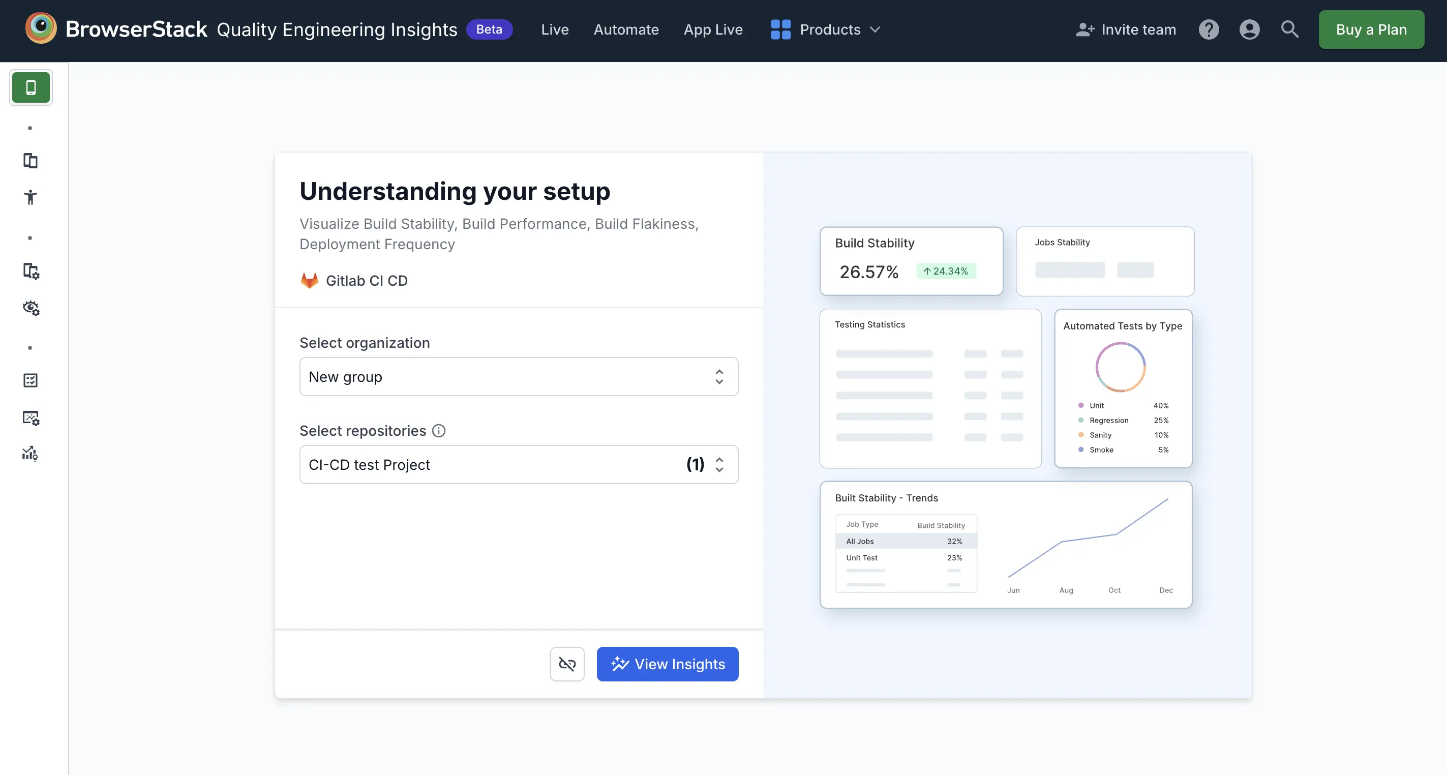 Select organization and repositories to import