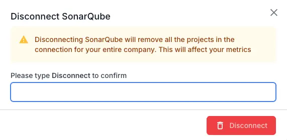 Type disconnect and confirm