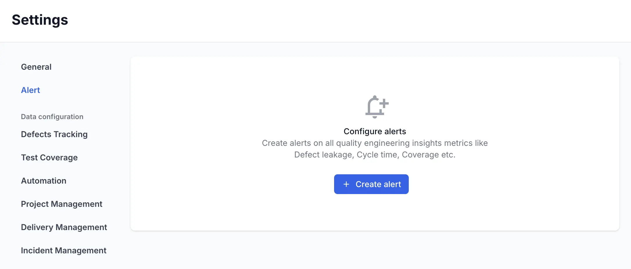 Select alerts tab under settings dashboard