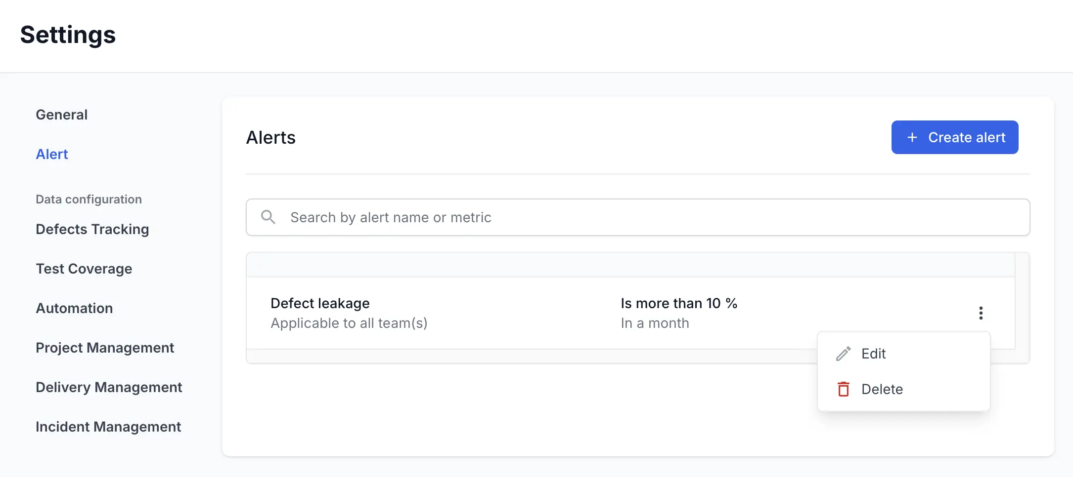 Click the ellipsis menu **︙** on the right side of the alert