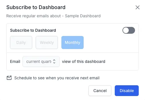 Disable the subscription