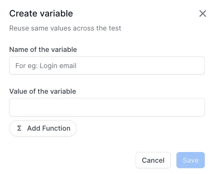 Create variables option